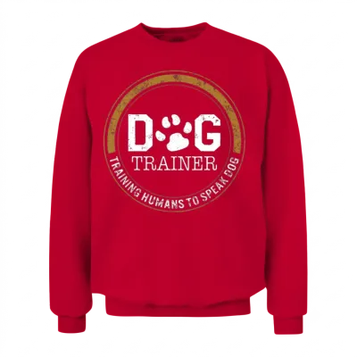 Service Dog Shirt, Dog Trainer Training Humans To Unisex Sweatshirt - Red