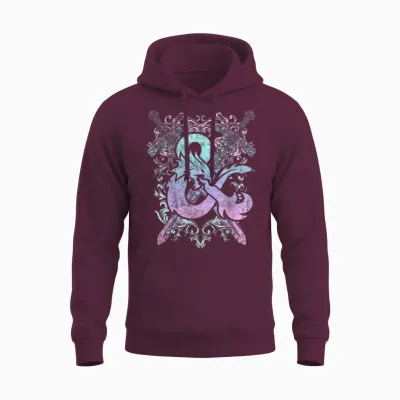 Dungeons & Dragons Ampersand Pastel Logo Unisex Hoodie - Maroon