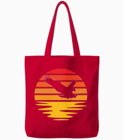 Eagle Retro Tote Bags - Red