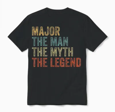Major the Man the Myth the Legend Unisex T-Shirt - Black