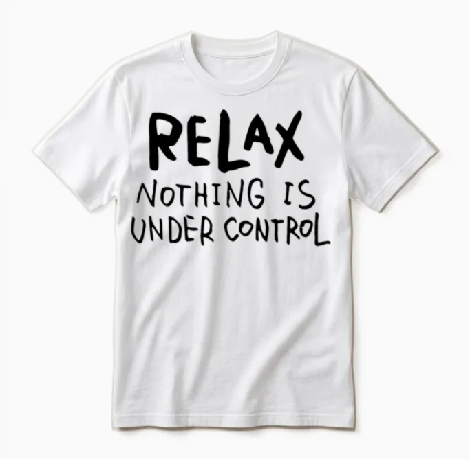 Relax - Nothing Is Under Control Unisex T-Shirt in White