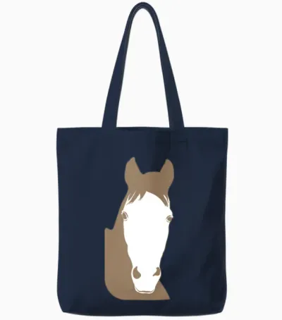 Horse Tote Bags - Navy