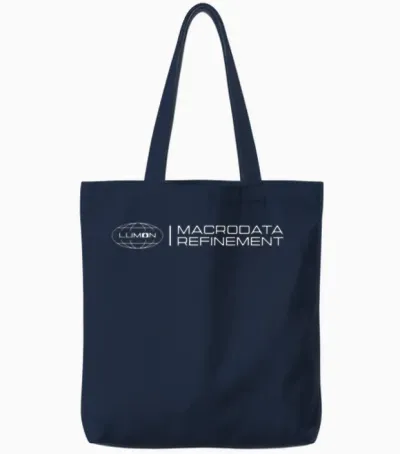 Lumon Macrodata Refinement Severed Office Floor In Tote Bags - Navy