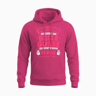 Age Belle Gosse 51 Ans Fille Humour Anniversaire 51 Ans Unisex Hoodie - Heliconia