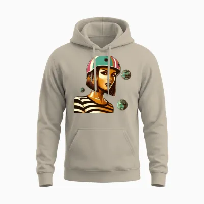 Retro Roller Queen Unisex Hoodie - Sand