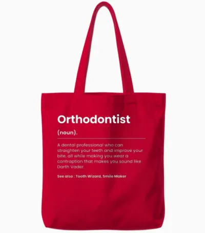 Funny Orthodontist Tote Bags - Red