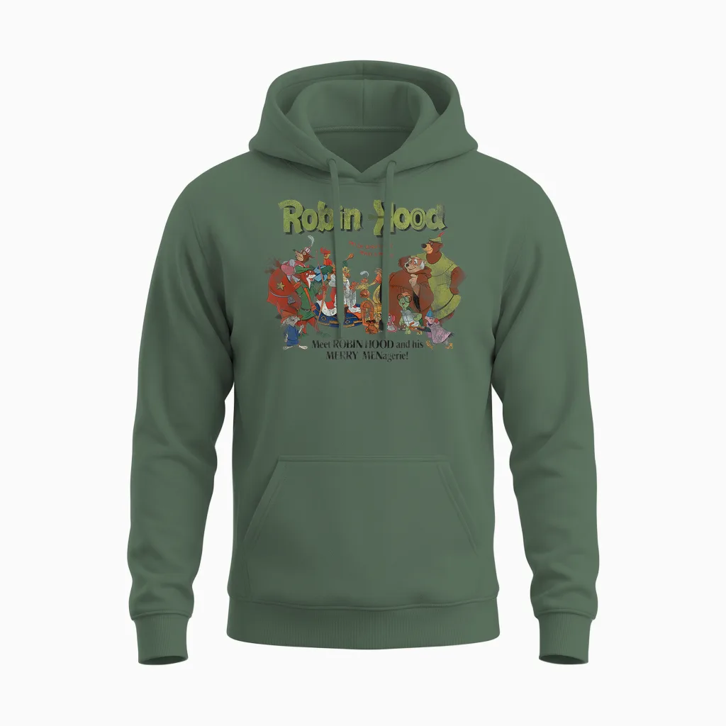 Robin Hood Retro Movie Unisex Hoodie in Military Green