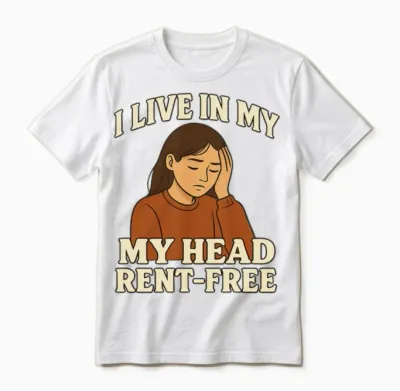 Head Rent-Free: Reflective Mood Unisex T-Shirt - White