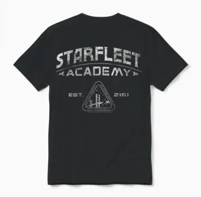 Star Trek Starfleet Academy 2161 Vintage Collegiate Unisex T-Shirt - Black
