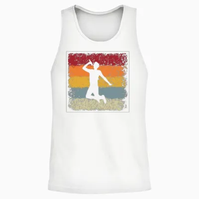 Singer Retro Unisex Tank Top - White