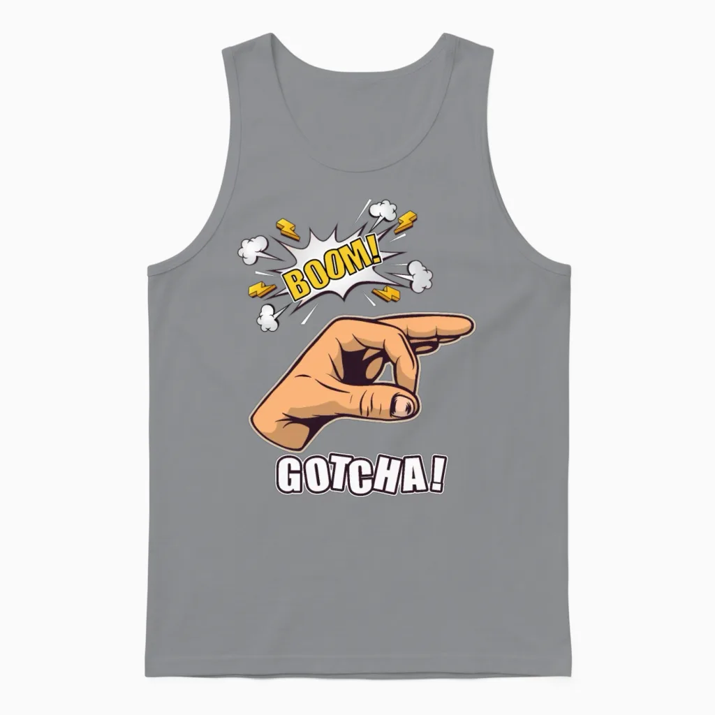 Gotcha Ok Sign Finger Circle Hand Meme Unisex Tank Top in Sport Grey