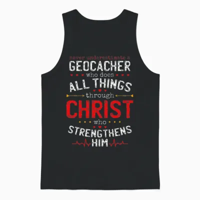 Christian Geocacher and Christianity Geocache Unisex Tank Top - Black