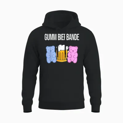 Gummibierbande - Lustiges Sauf Party Urlaub Malle Gruppen Unisex Hoodie - Black