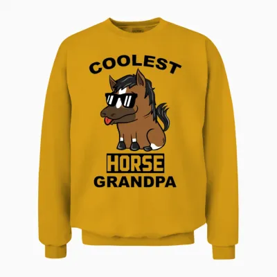 Coolest Horse Grandpa Unisex Sweatshirt - Gold