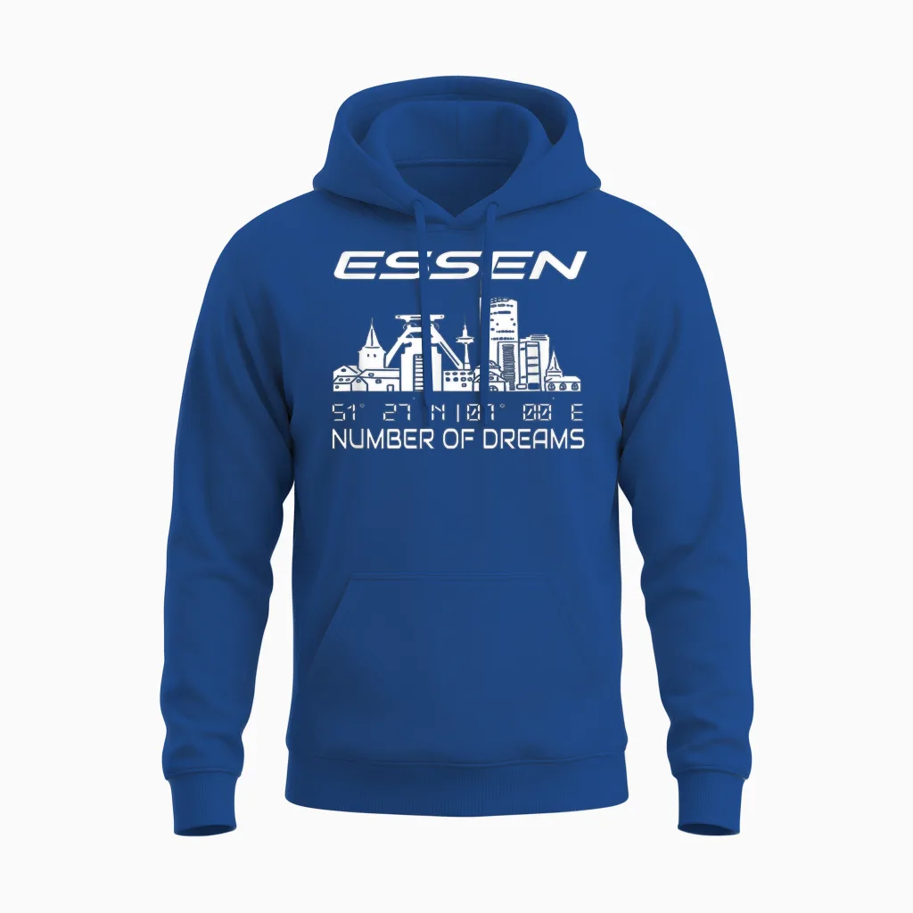 Gps Koordinaten Und Skylines Deutscher Traumstädte Unisex Erwachsene T-Shirt Schwarz Kurzarm S Stadt Essen Skyline Koordinaten Ruhrpott Ruhrgebiet Stadt Essen Unisex Hoodie in Royal