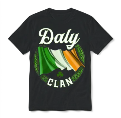 Daly Surname Irish Last Name Ireland Unisex T-Shirt - Black