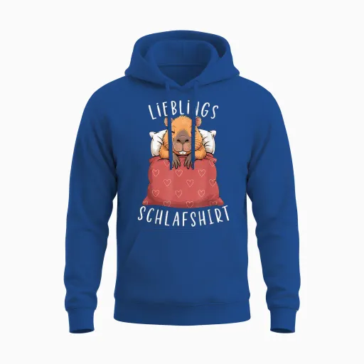 Capybara Pyjamas Official Favourite Sleep Unisex Hoodie in Royal