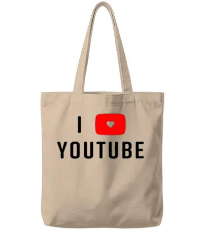 I Heart Youtube Tote Bags - Natural