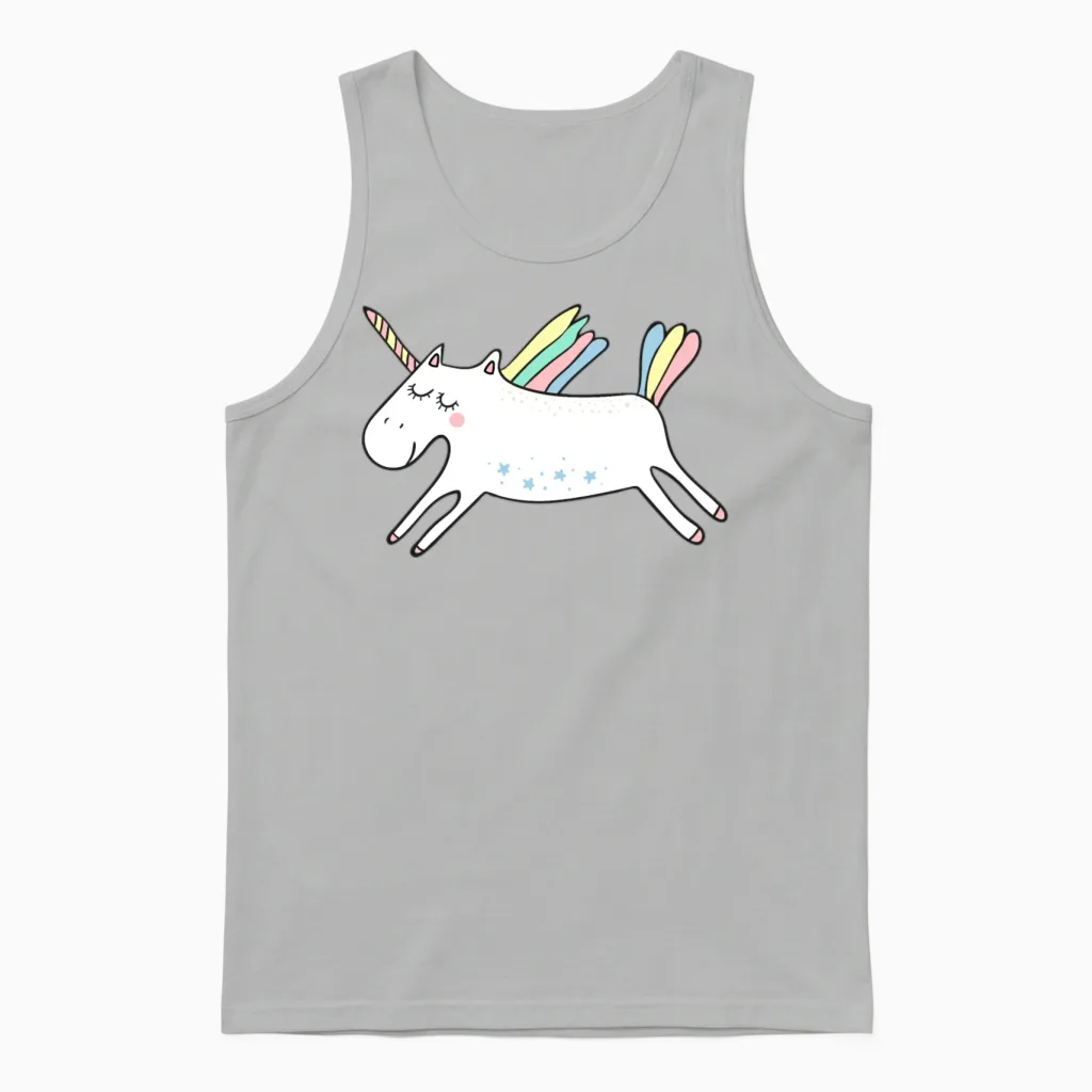 Unicorn Unisex Tank Top in Ash