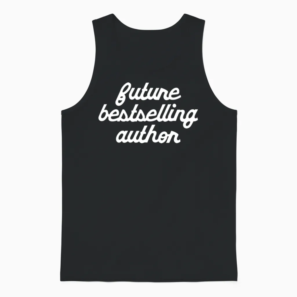 Designfuture Bestselling Author W Hippie Blue Unisex Tank Top in Black