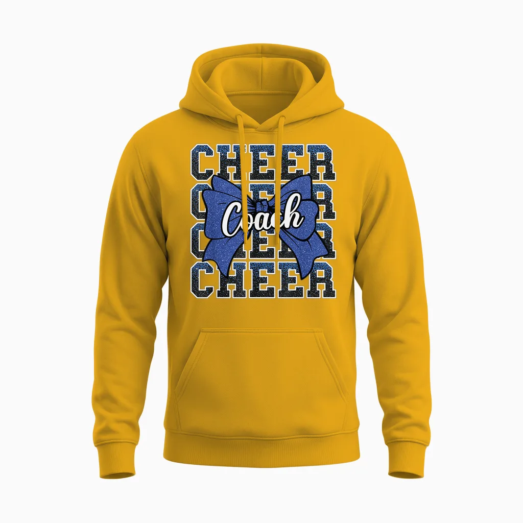 Blau Funny Sport Loud Proud Cheer Coach Dad Father's Day Unisex Hoodie in Gold