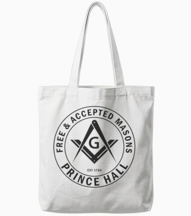Masonic Prince Hall F & Am Masons Stealth Freemaso Tote Bags in White