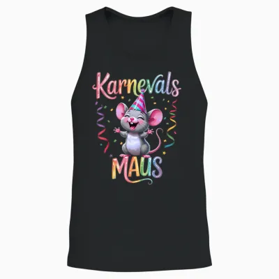 Carnival Mouse Cute Fancy Dress Motif for Women and Children Unisex Tank Top - Black