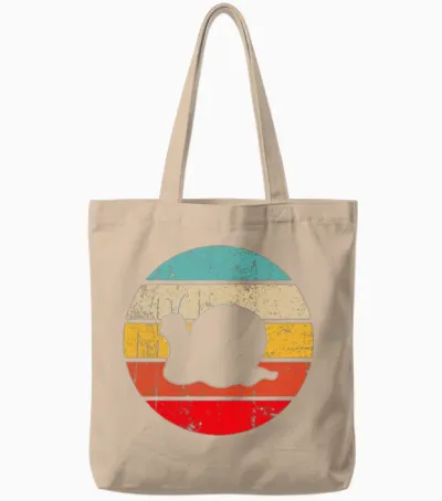Snail Retro Tote Bags - Natural