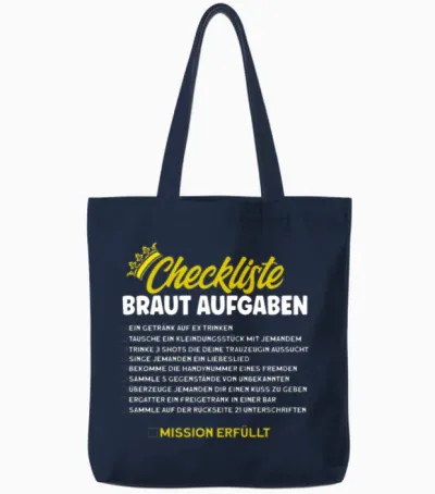 Checklist Bride Tasks Tote Bags - Navy