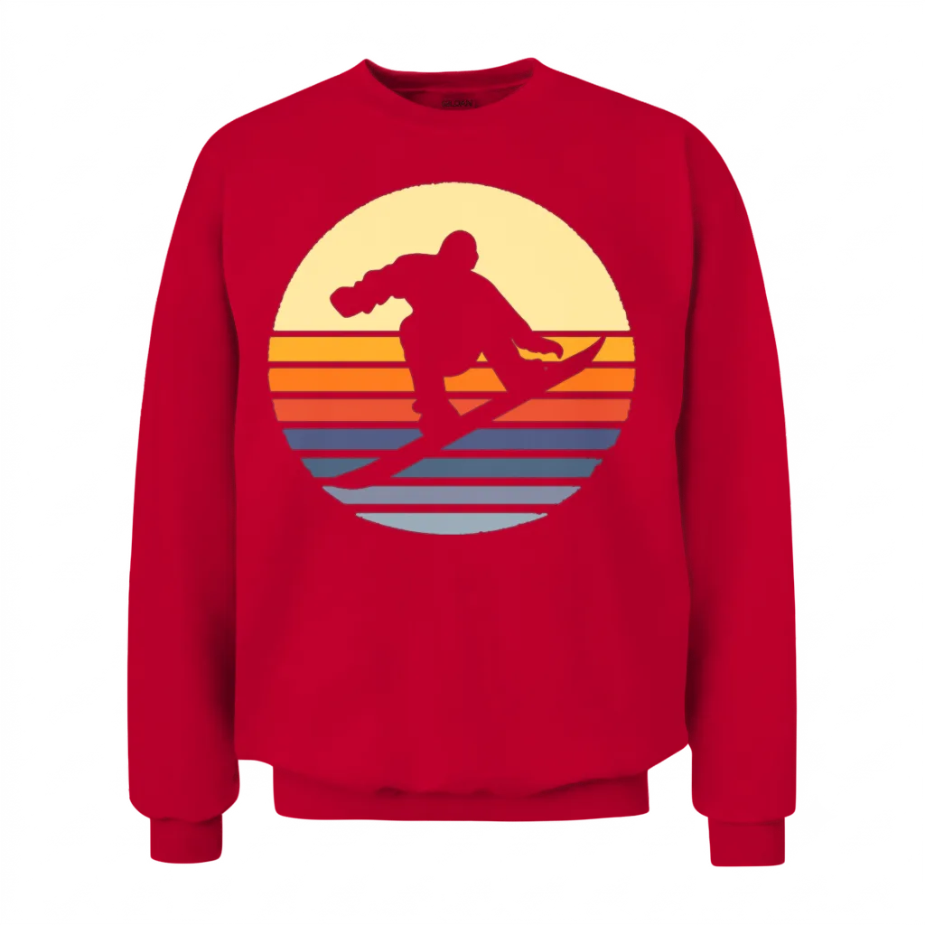 Retro Snowboard Unisex Sweatshirt - Red