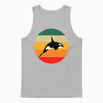 Retro Orca Unisex Tank Top - Ash
