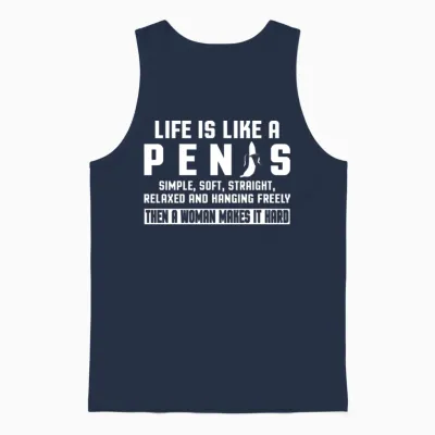 Life Is Like a Pen Is Unisex Tank Top - Navy