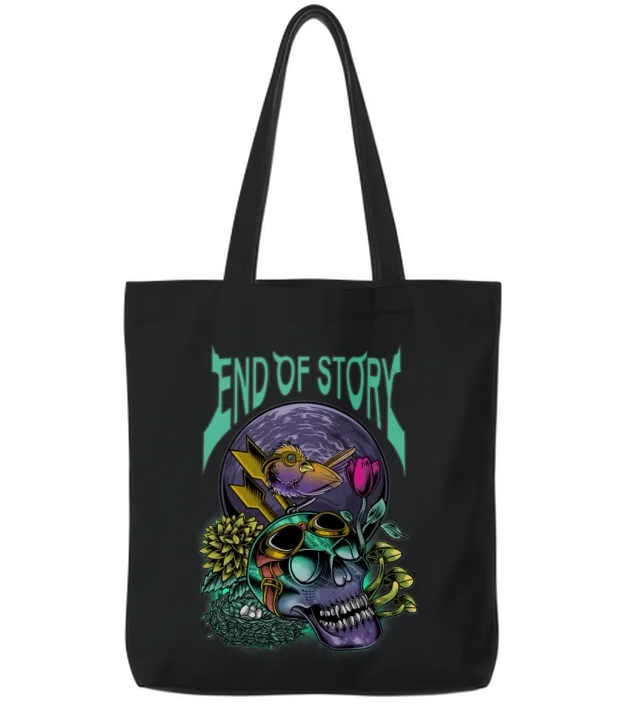 The End Ofstory Tote Bags - Black