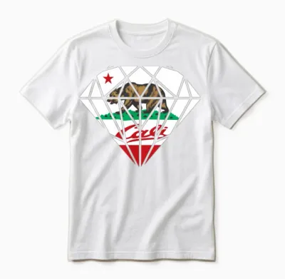 California Diamond Bear Unisex T-Shirt - White