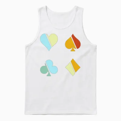 Poker Retro Unisex Tank Top - White