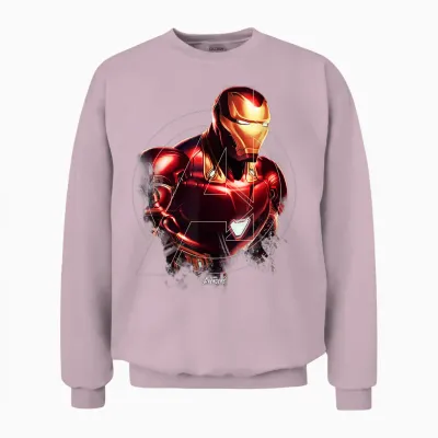 Marvel Avengers Endgame Iron Man Portrait Graphic T-Shirt Small Unisex Sweatshirt - Light Pink