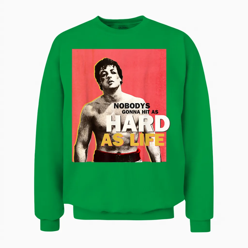 Rocky Hit So Hart Wie Das Leben Unisex Sweatshirt in Irish Green