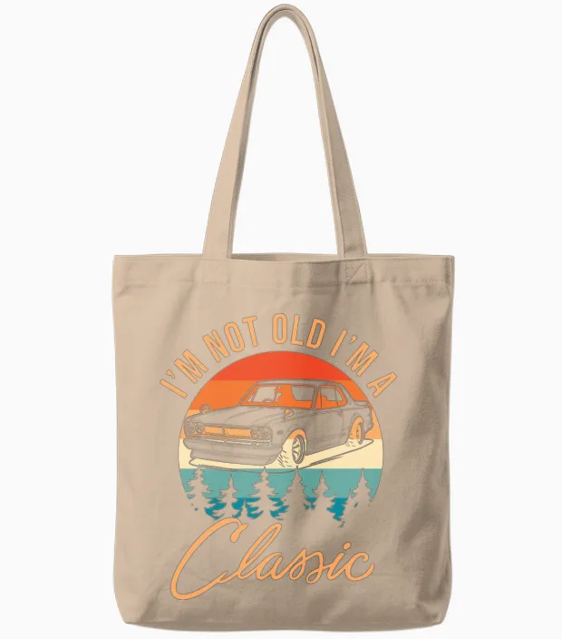 Retro Fashion Tote Bags in Natural