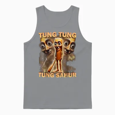 Tung Tung Tung Sahur Unisex Tank Top - Sport Grey