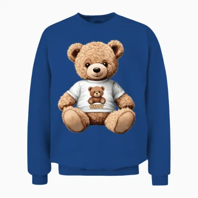 'happy' Teddy Bear Gd Unisex Sweatshirt - Royal