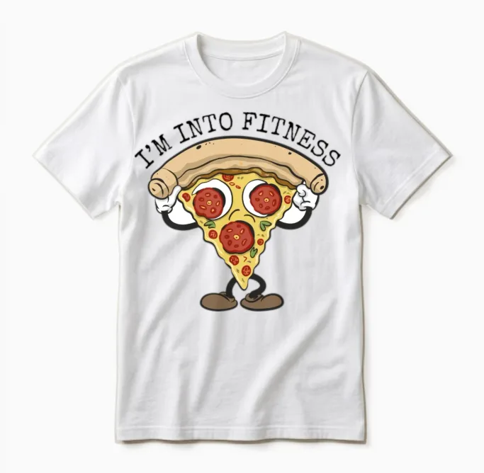 Funny Pizza Unisex T-Shirt in White