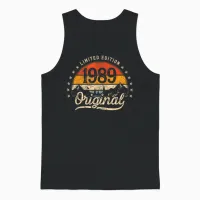 Limited Edition Original 1989 Vintage 37. Geburtstag Mann Unisex Tank Top in Black - 1