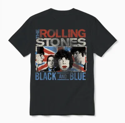 Offizielle the Rolling Stones Schwarz Und Blau Unisex T-Shirt - Black
