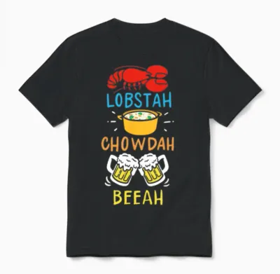 Funny Lobster Chowder Beer Boston Accent Gift Unisex T-Shirt - Black
