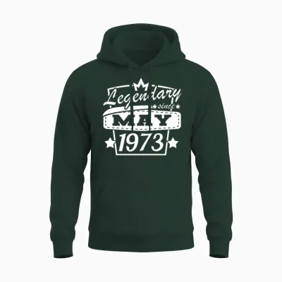 May 1973 Retro Birthday Unisex Hoodie - Forest