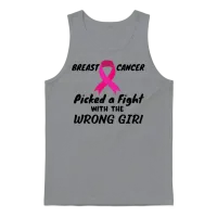Breast Cancer Picked a Fight with the Wrong Girl Unisex Tank Top - Sport Grey – 1