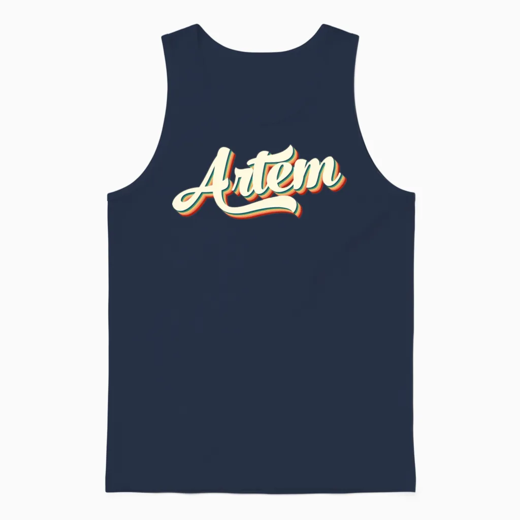 Artem Name Vintage Retro Named Artem Retro Style Unisex Tank Top - Navy