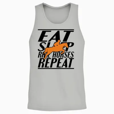 Eat Sleep Horses Unisex Tank Top - Ash