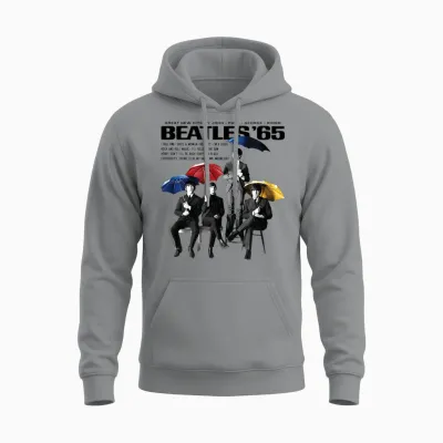 The Beatles - Beatles 65 Umbrellas Unisex Hoodie - Sport Grey