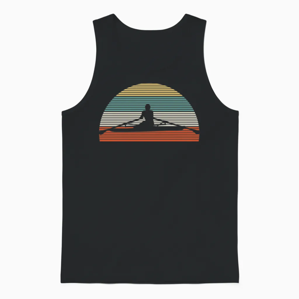Rowing Rower Vintage Unisex Tank Top in Black